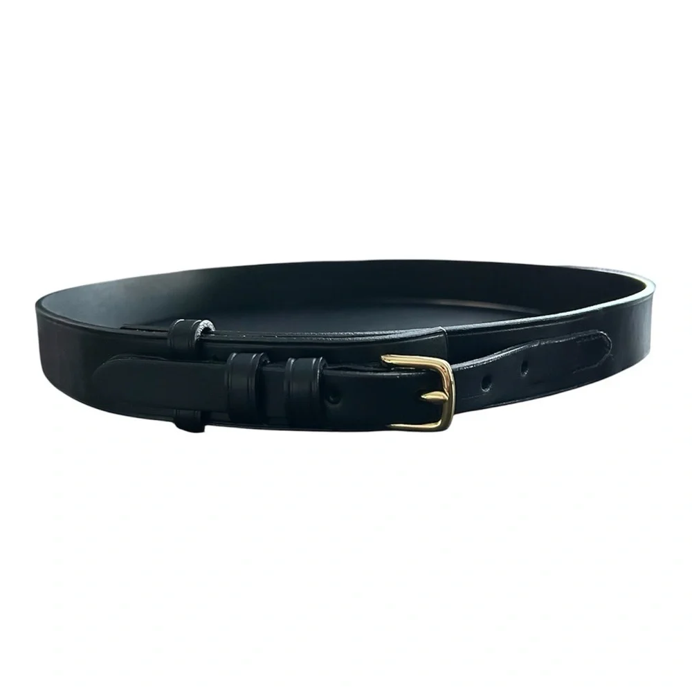 Brooks Brothers Black Leather Belt Gold Buckle Men’s XL 40” Genuine Leather